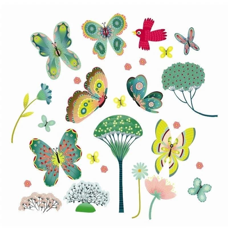 Djeco Vindue Stickers Sommerfugle